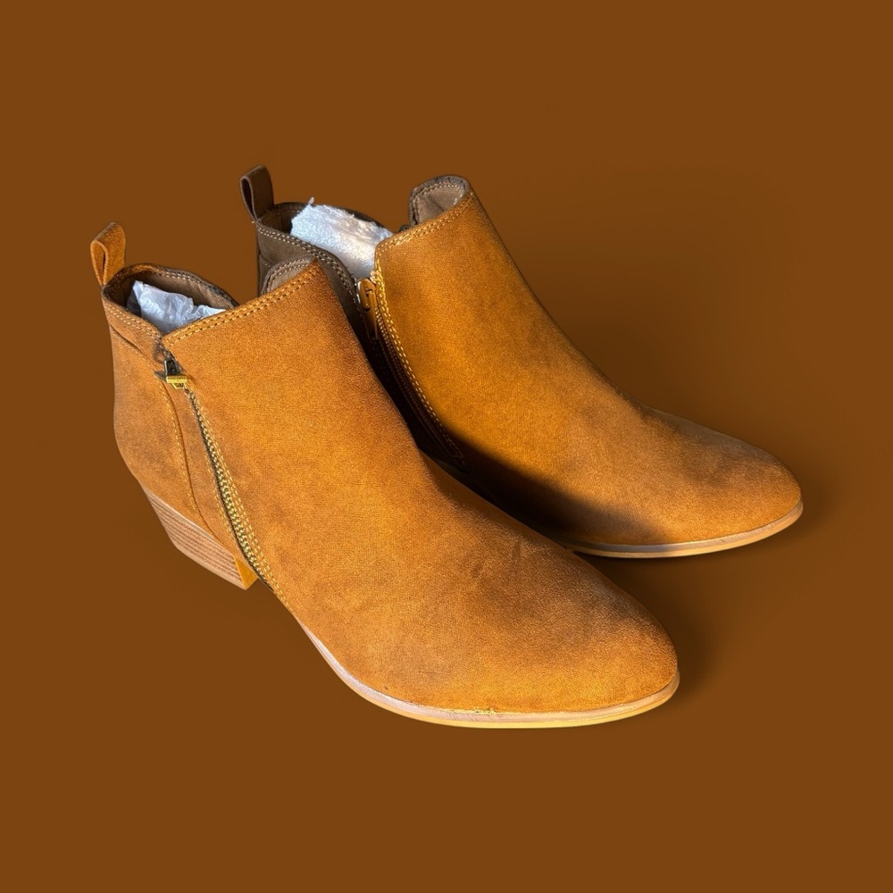 Walnut Timber Suede Ankle Boots